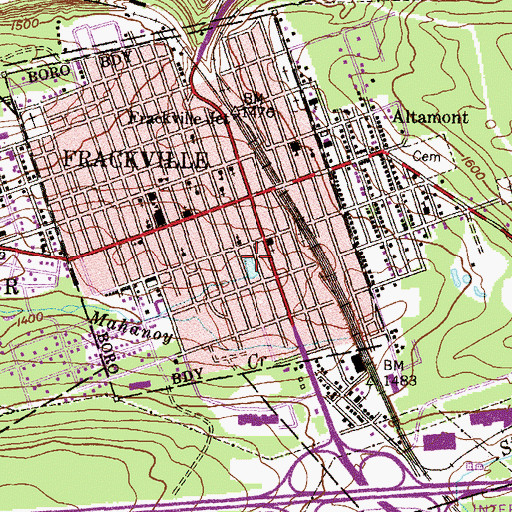 Topographic Map of Good Will Hose Company District 43 Station 1, PA