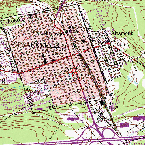Topographic Map of Good Will Hose Company District 43 Station 1, PA