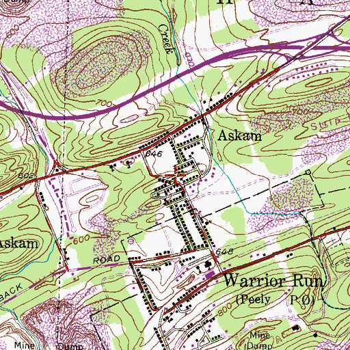 Topographic Map of Hanover Township Fire Department - Askam Fire Company 6, PA