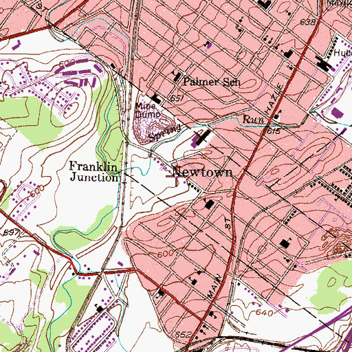 Topographic Map of Hanover Township Fire Department - Newtown Fire Company 2, PA
