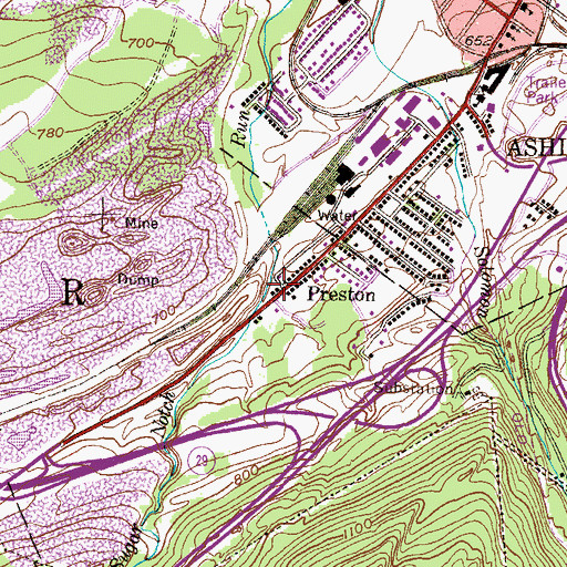 Topographic Map of Hanover Township Fire Department - Preston Hose Company 3, PA
