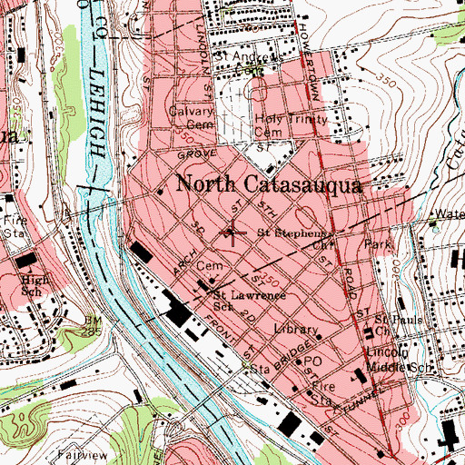 Topographic Map of Charotin Hose Company Station 18, PA