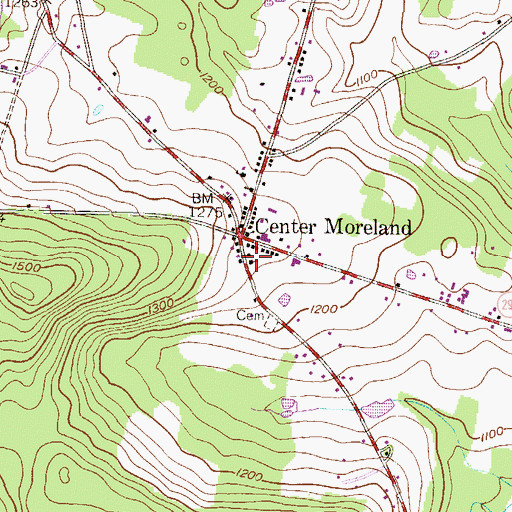 Topographic Map of Northmoreland Township Volunteer Fire Company, PA