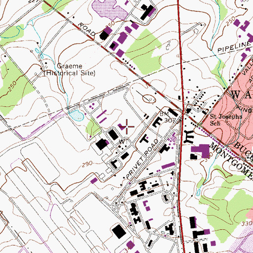 Topographic Map of 111th Fighter Wing Pennsylvania Air National Guard Fire Department, PA