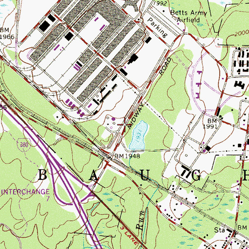 Topographic Map of Tobyhanna Army Depot Fire and Emergency Services, PA