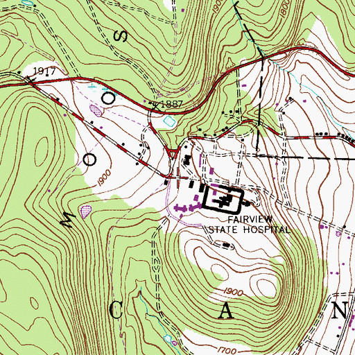 Topographic Map of State Correctional Institution Waymart Fire Department, PA