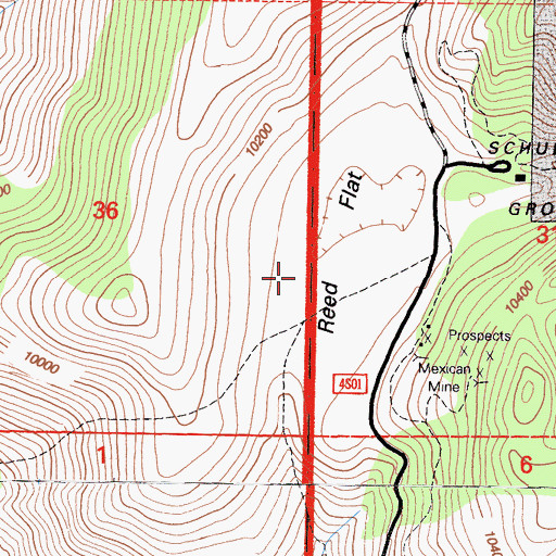 Topographic Map of Reed Flat, CA