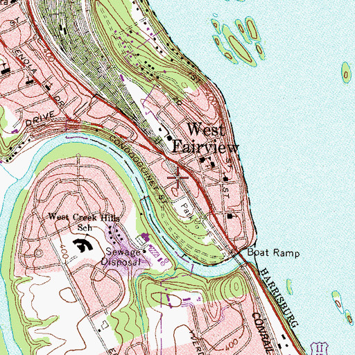 Topographic Map of West Fairview Forest Fire and Conservation Company, PA