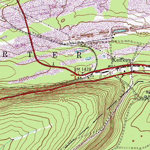 Topographic Map of Joliett Volunteer Fire Company District 22 Station 4, PA