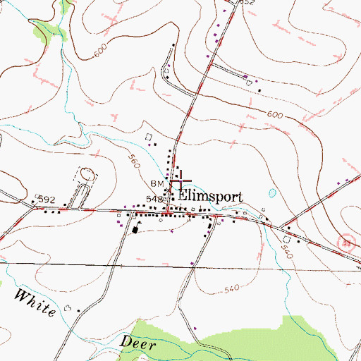 Topographic Map of Washington Township Volunteer Fire Company, PA