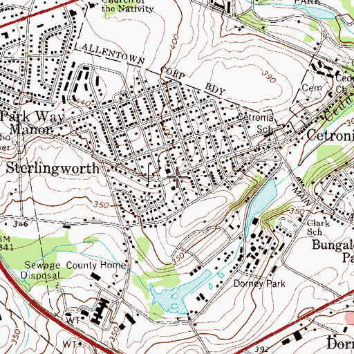 Topographic Map of Cetronia Fire Department Station 3, PA