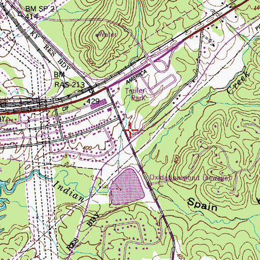 Topographic Map of New Johnsonville Fire Department, TN
