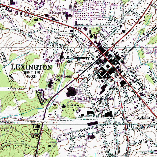 Topographic Map of Henderson County Fire Department Station 7, TN