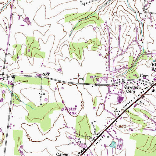 Topographic Map of White House City Fire Department, TN