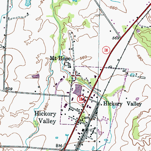Topographic Map of Hardeman County Rescue Squad, TN