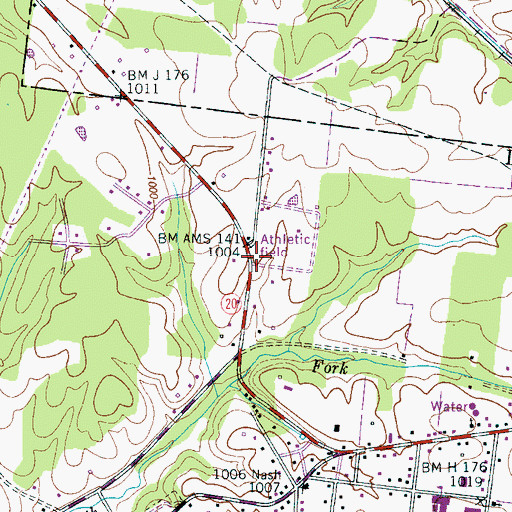 Topographic Map of Summertown Volunteer Fire Department, TN