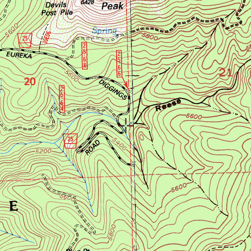 Topographic Map of Reese Ravine, CA