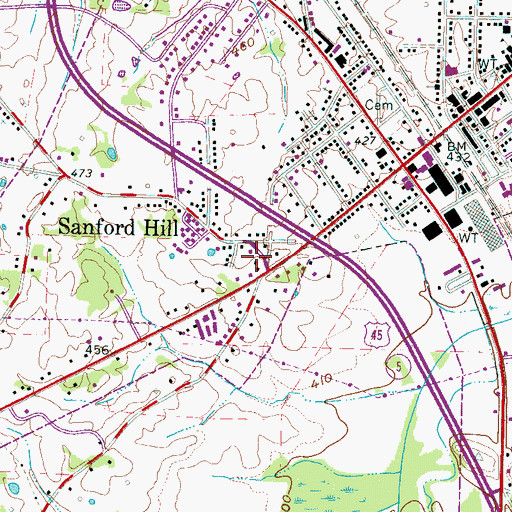 Topographic Map of Henderson Fire Department Station 1, TN