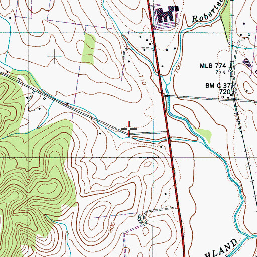 Topographic Map of Giles County Fire and Rescue Squad Richland, TN