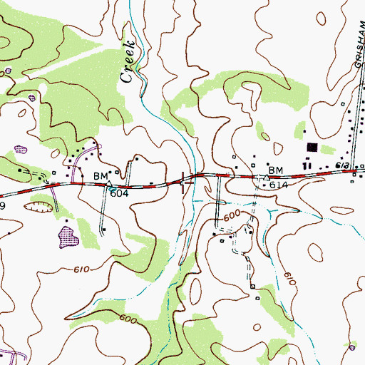 Topographic Map of Salem - Blackman Volunteer Fire Department, TN