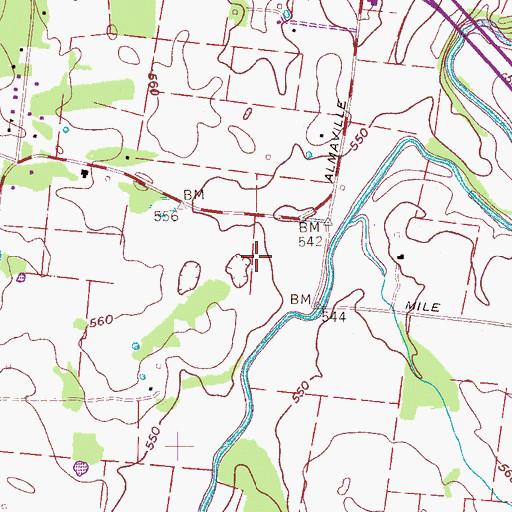 Topographic Map of Almaville Fire Department Station 2 Headquarters, TN