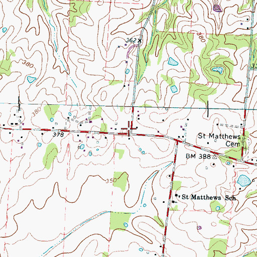 Topographic Map of Charleston Volunteer Fire Department, TN