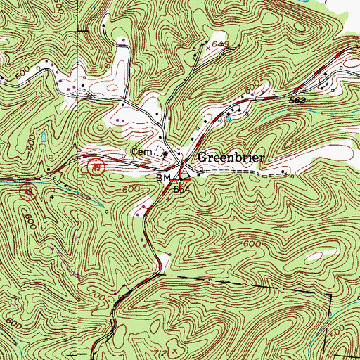 Topographic Map of Two Rivers Volunteer Fire Department Station 1, TN