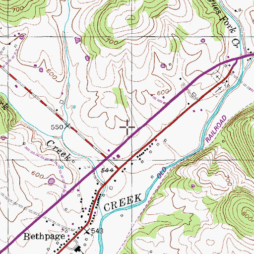 Topographic Map of Southeast Community Fire Department, TN