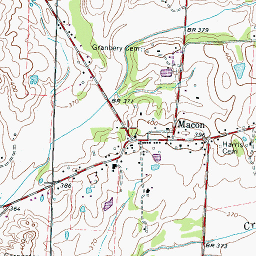 Topographic Map of Macon Volunteer Fire Department, TN