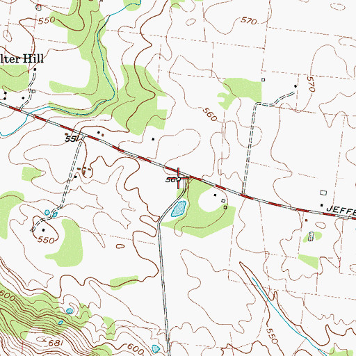 Topographic Map of Walter Hill Volunteer Fire Department Station 1 Headquarters, TN