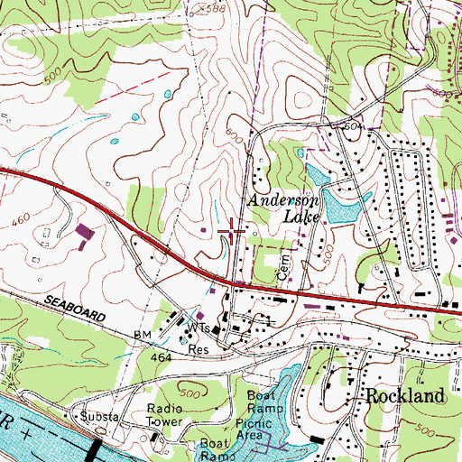 Topographic Map of Hendersonville Fire Department Station 2, TN