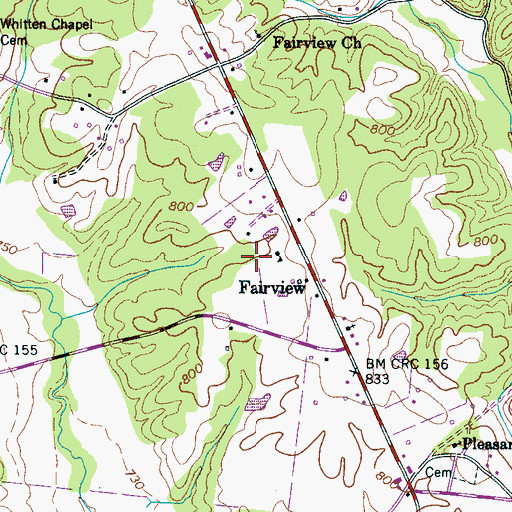 Topographic Map of Southgate Volunteer Fire Department, TN