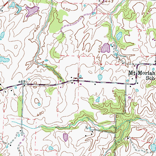 Topographic Map of Northeast Fayette County Fire Department, TN