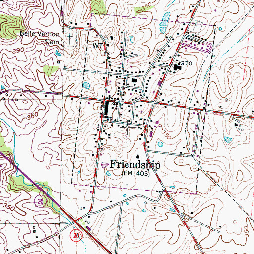 Topographic Map of Friendship Fire Department, TN