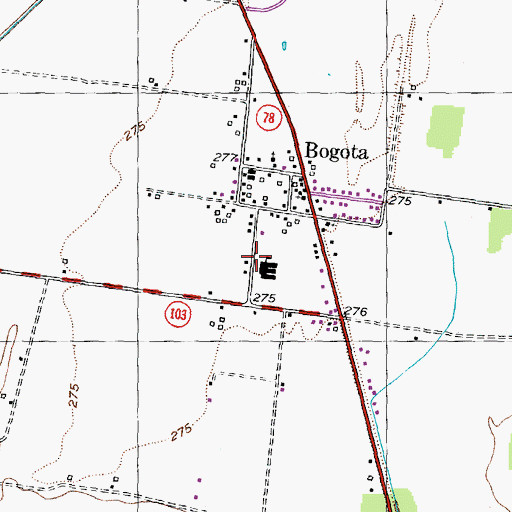 Topographic Map of Bogota Volunteer Fire Department, TN