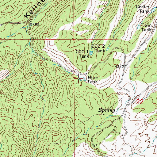 Topographic Map of Blue Tank, AZ