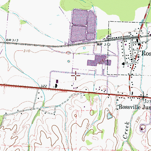 Topographic Map of Rossville Fire Department, TN