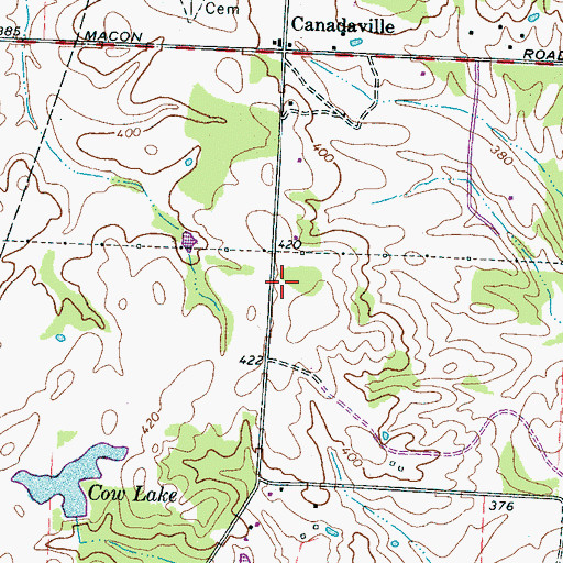Topographic Map of West Fayette Volunteer Fire, TN