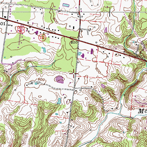 Topographic Map of East Montgomery Volunteer Fire Service Station 18, TN