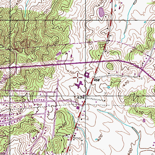 Topographic Map of Carroll Rural Volunteer Fire, TN