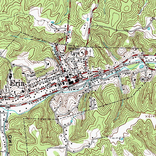 Topographic Map of Erin Fire Department, TN