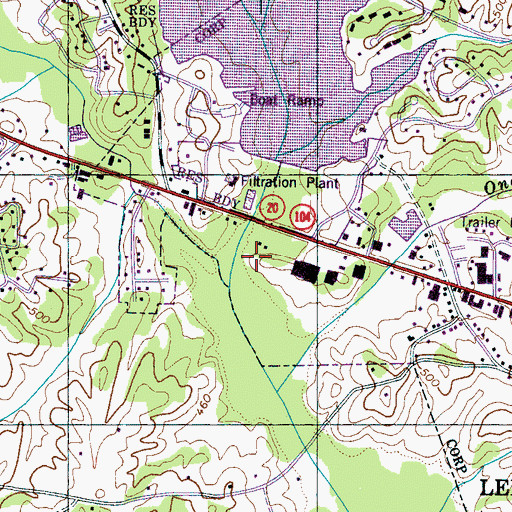 Topographic Map of Henderson County Rescue Squad, TN