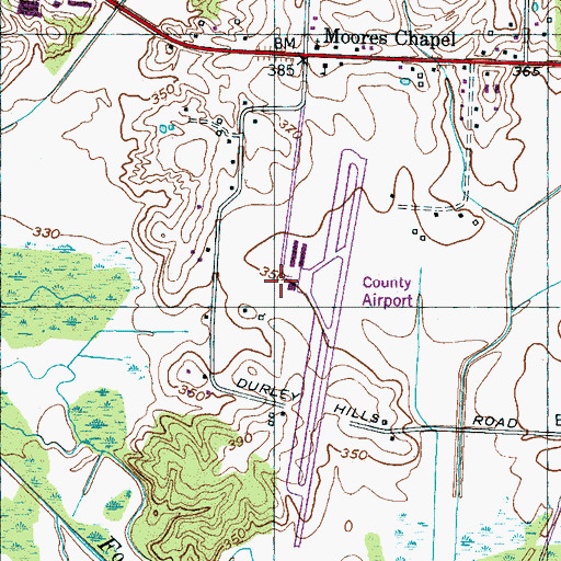 Topographic Map of Gibson County Fire Department Station 2 Moores Chapel, TN