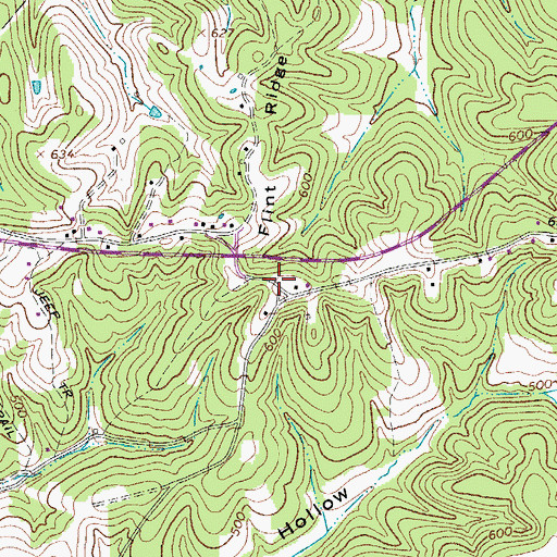 Topographic Map of Palmyra Volunteer Fire Service Station 15, TN