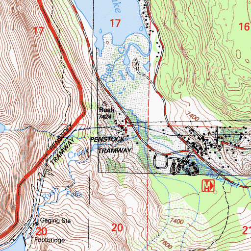 Topographic Map of Reversed Creek, CA