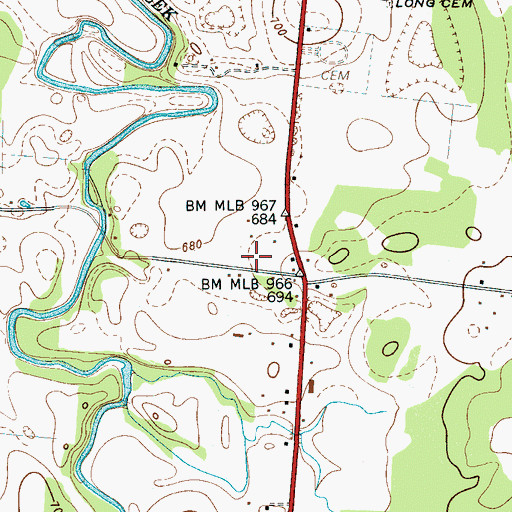 Topographic Map of Farmington - Rich Creek Volunteer Fire Department, TN