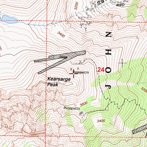 Topographic Map of Rex Montis Mine, CA