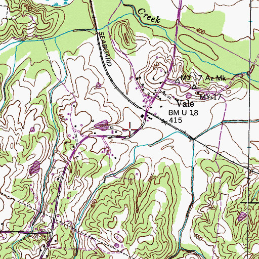 Topographic Map of Carroll County Rural Fire Department District 2 Vale, TN