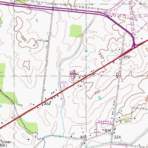 Topographic Map of Union City Fire Department Station 3, TN