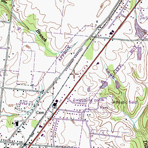 Topographic Map of Loretto Volunteer Fire Department, TN